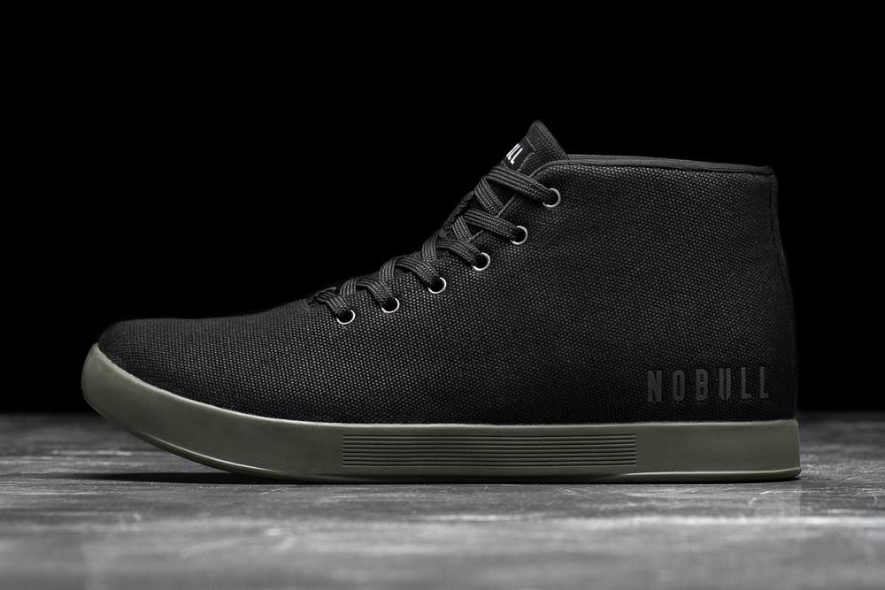 NOBULL Men's Canvas Mid Training Shoes - Black Ivy - Ireland (7132CPFRG)